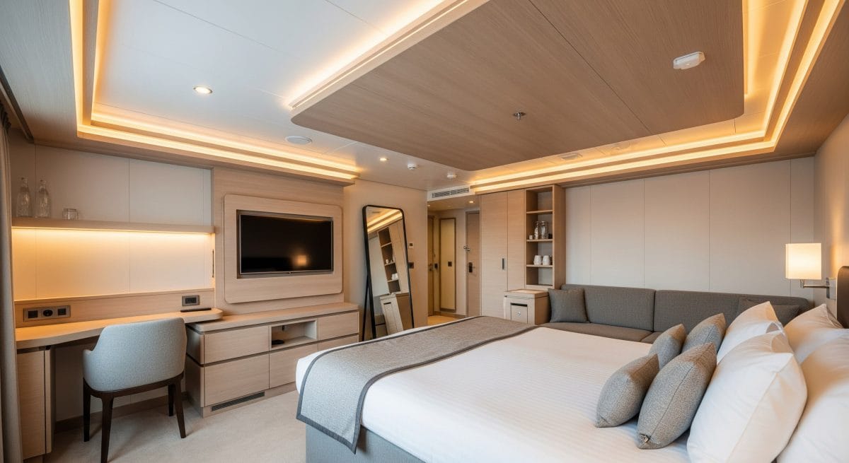 Marine interior design LED lighting for spaciousness