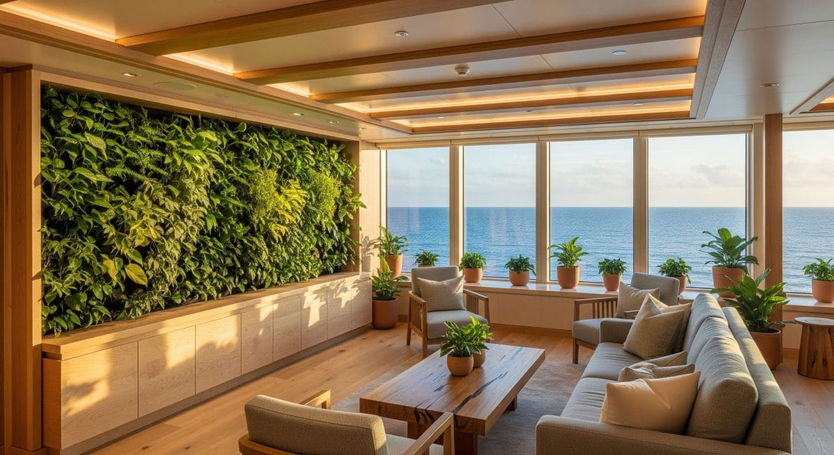 Energy-efficient LED lighting system in luxury cruise ship lounge