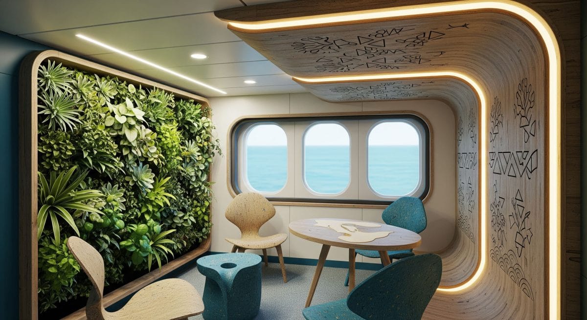 Custom marine joinery craftsmanship with eco-friendly wood and artistic details