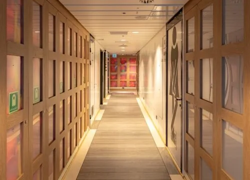 Modern ship interior solutions and premium maritime furniture for BASTO ELECTRIC vessel by Accomar