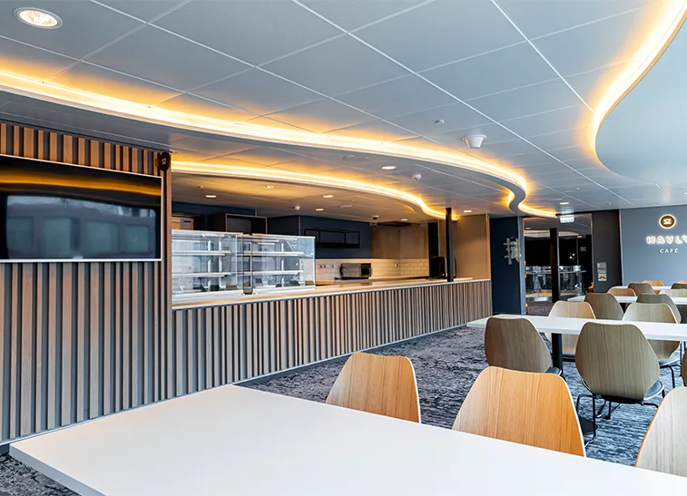 Premium maritime furniture and luxury interior finishing for Havila Polaris cruise ship by Accomar