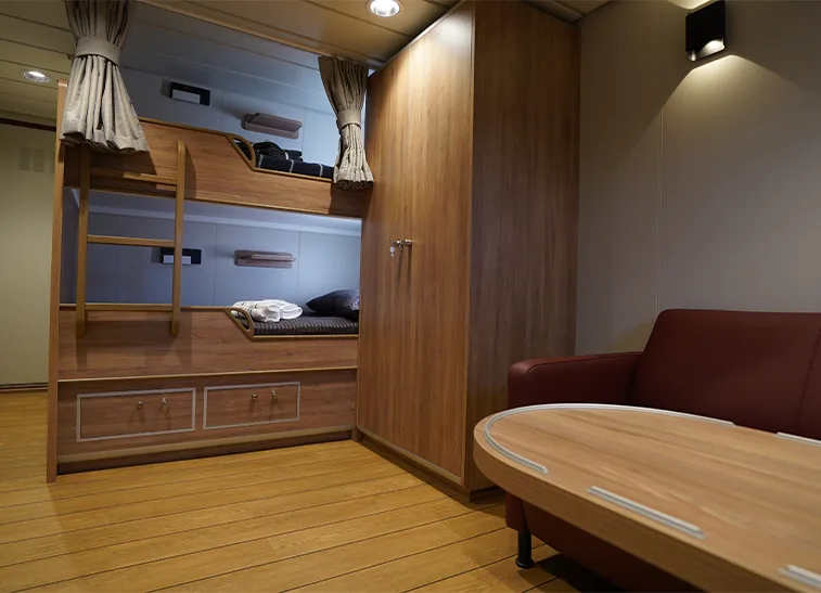 Accomar professional marine interior outfitting and high-quality cabin design for Inuksuk II