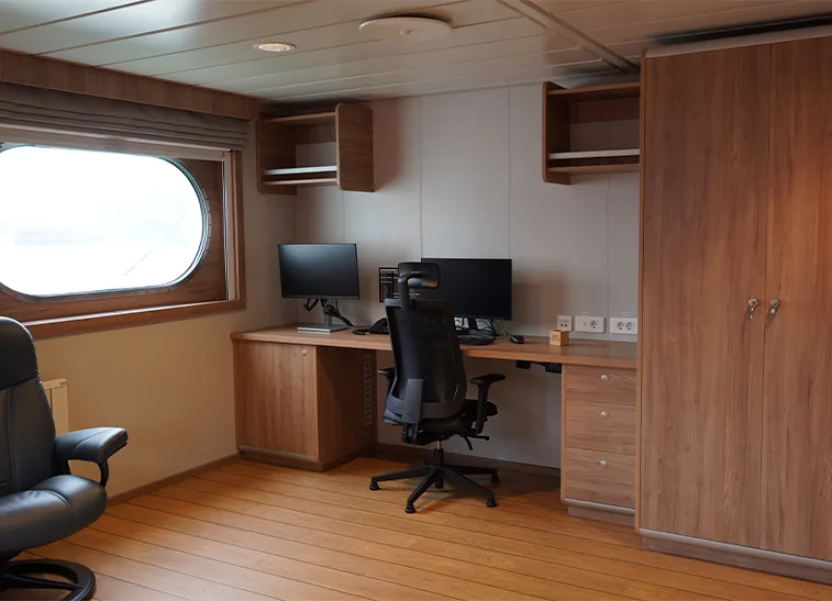 Accomar professional marine interior outfitting and high-quality cabin design for Inuksuk II