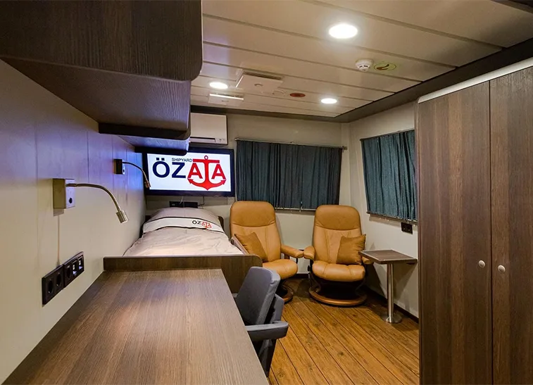 Accomar professional marine interior outfitting and high-quality cabin design for JULIE