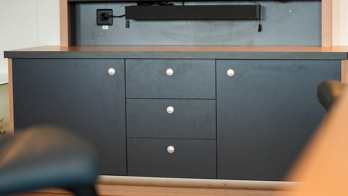 Accomar Marine Custom TV Unit And Storage Cabinet Detail