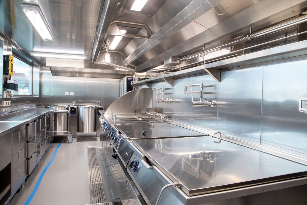 Accomar Marine Heavy Duty Commercial Galley Cooking Station And Stainless Steel Preparation Area