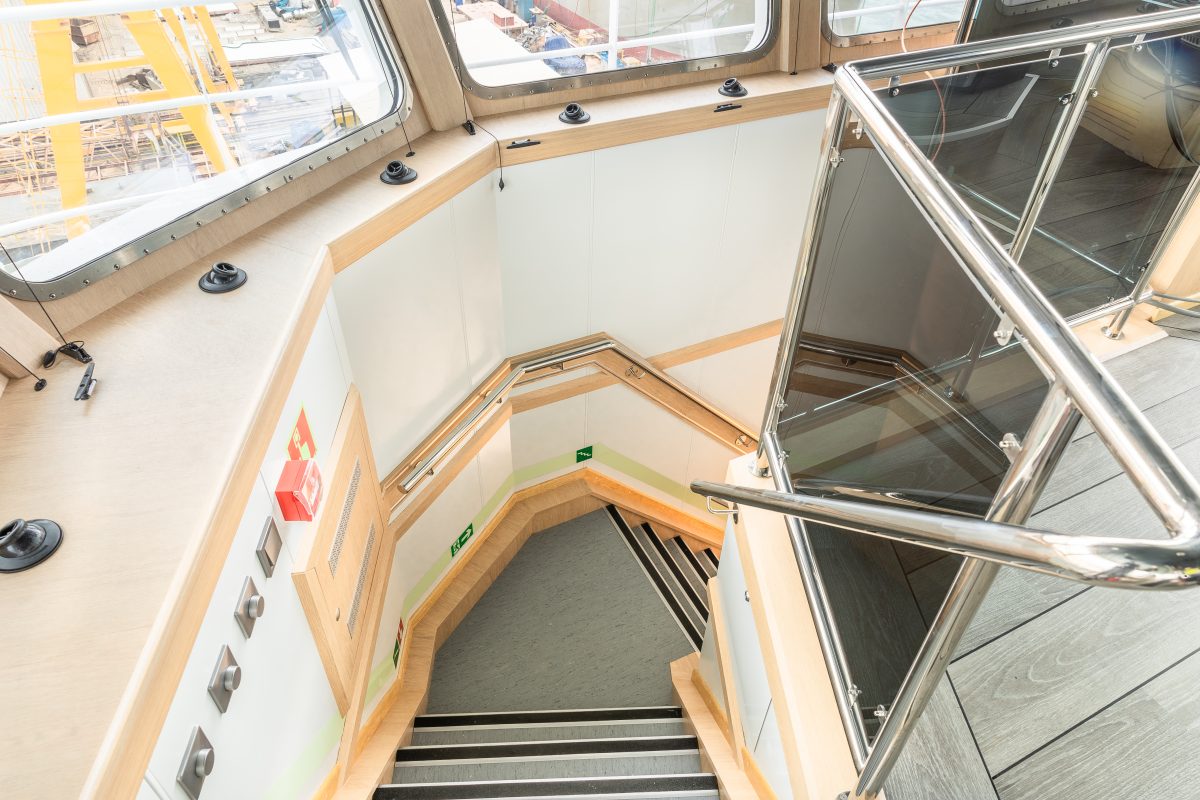 Accomar Marine Interior Staircase Handrail Area