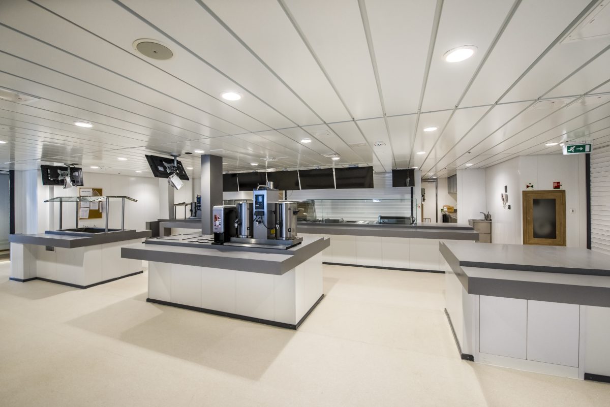 Accomar Marine Modern Self Service Cafeteria And Food Service Area