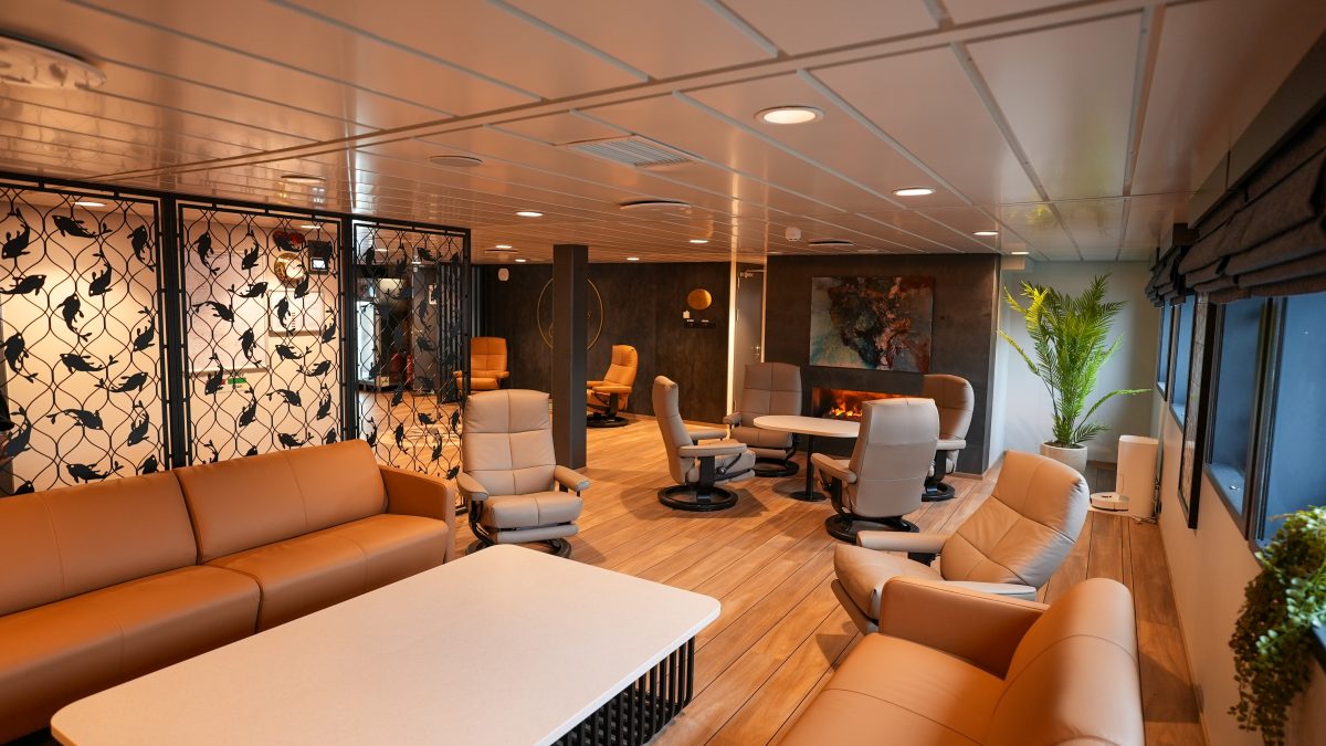 Accomar Modern Ship Fireplace Lounge Area